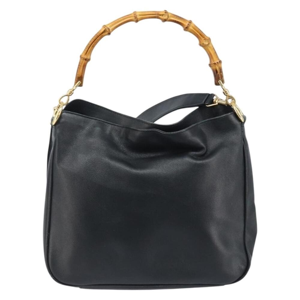 Gucci Bamboo Leather Handbag Black
